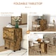 image 4 of HOMCOM Folding Dining Table, Drop Leaf Table With Drawers Rustic Brown