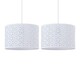 image 1 of First Choice Lighting Set of 2 White Laser Cut 33cm Pendant Lightshades White