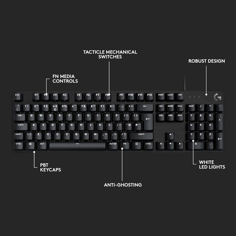 image 1 of Logitech G413 SE Full-Size Mechanical Gaming Keyboard - Backlit Keyboard with Tactile Mechanical Switches