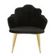 image 2 of Interiors by Premier Black Velvet Dining Chair, Durable & Adjustable Velvet Office Chair, Backrest Accent Chair with Gold Legs
