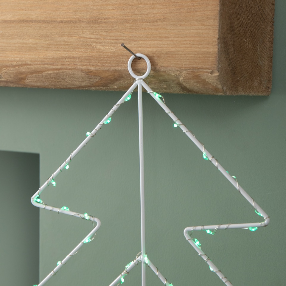 image 1 of 50cm Light up 3 Layered Christmas Tree with 150 Multi-Action Green LEDs