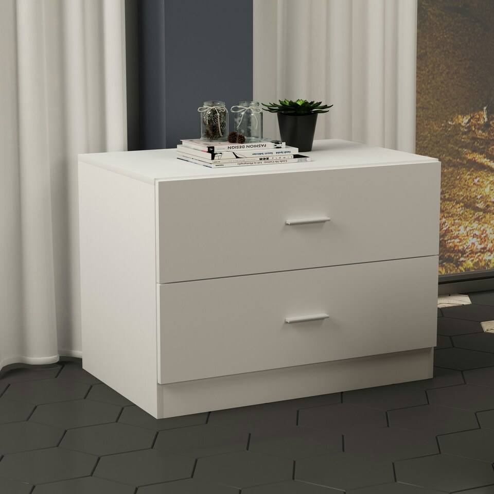 image 1 of 2-Drawers Chest Cabinet Grey | Unit Colour: Grey