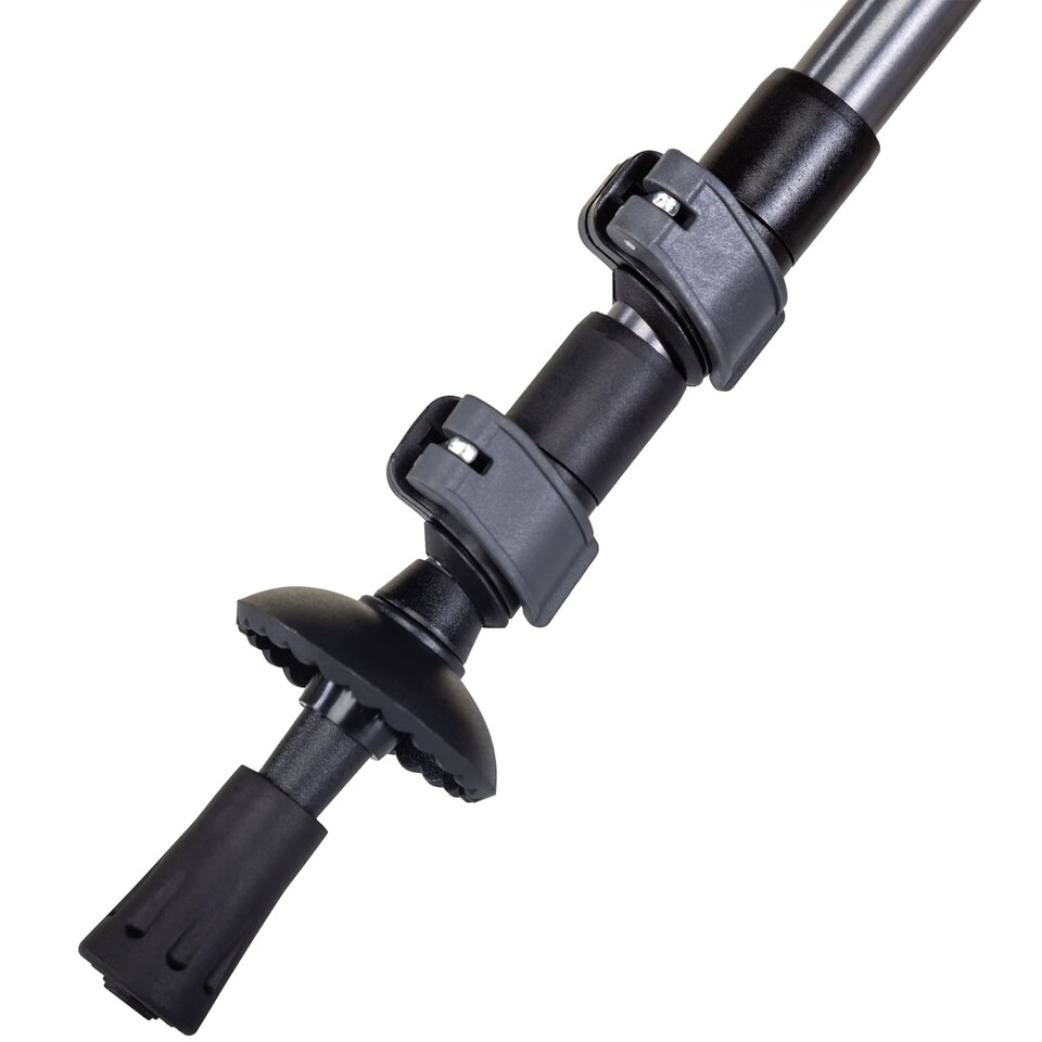 image 1 of Walker Lock Pole Single Adjustable LeverLock Hiking Walking Outdoor Stick | Black | Black | One Size | 1