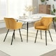 image 2 of HOMCOM Upholstered Velvet Fabric Bucket Seat Dining Armchair Set of 2 Yellow