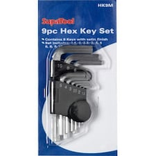 SupaTool Hex Key Set (9 Piece) - Black/Silver - One Size