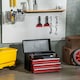 image 2 of DURHAND Lockable 3 Drawer Tool Chest with Ball Bearing Slide Drawers Black | Black | Red | 51cm x 22cm x 32cm | 1