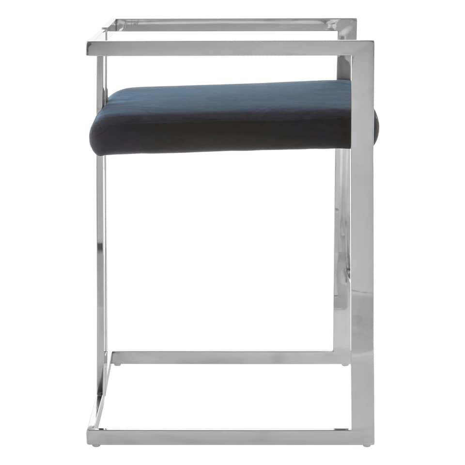 image 1 of Interiors by Premier Bar Stool With Silver Frame Black