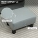 image 8 of HOMCOM Chic Faux Leather Footstool Small Footrest with 4 Plastic Legs, Grey Grey