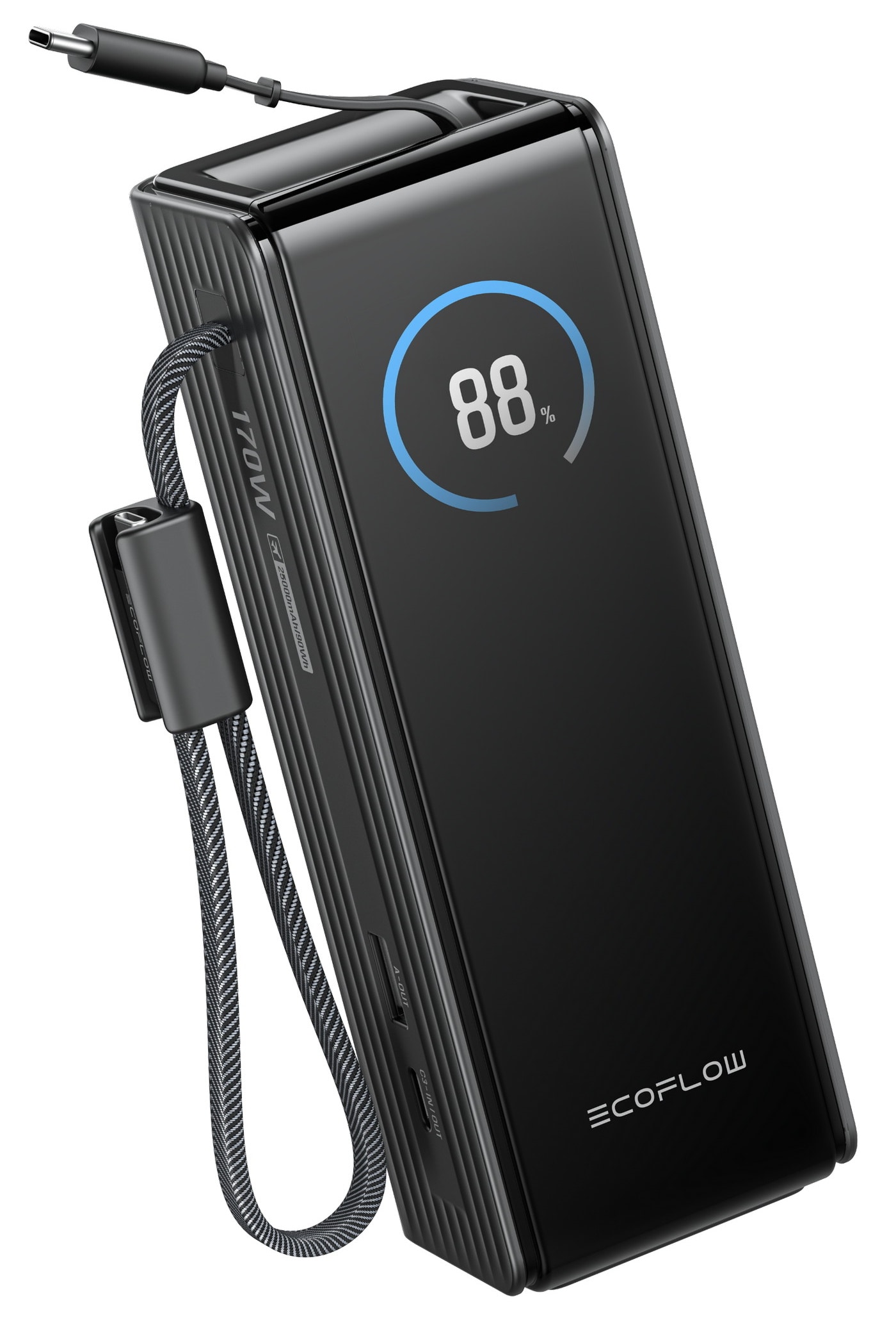 EcoFlow Rapid 25K power bank with built in cable - black - Tesco