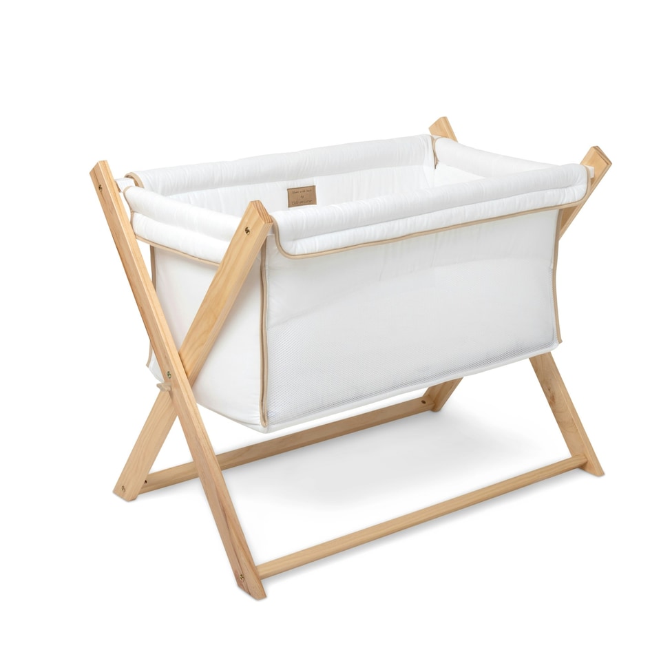 image 1 of Clair de Lune Organic Folding Crib - White