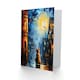 image 2 of Ginger Cat Lover Tabby in Old Town Street at Night Greeting Card