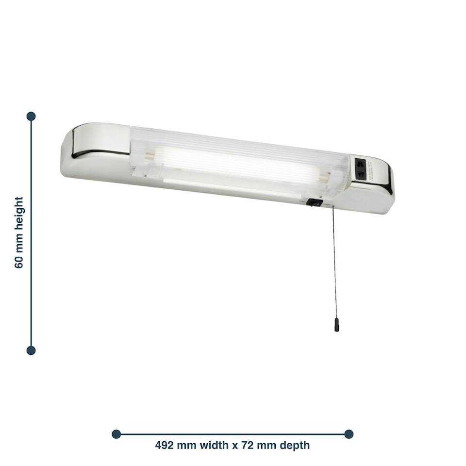 image 1 of Set of 2 Rise - Chrome Bathroom Shaver Lights Chrome | White