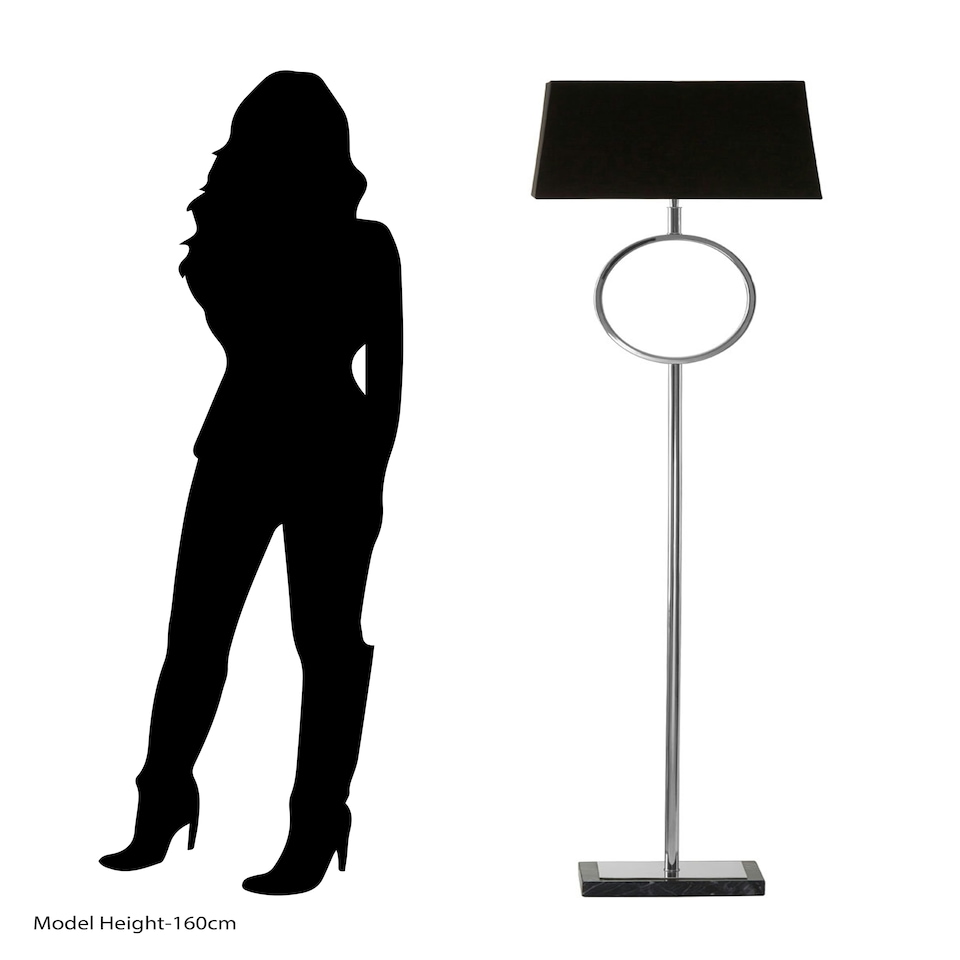 image 1 of Interiors by Premier Floor Lamp with Stone Base Black