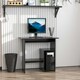 image 2 of HOMCOM Compact Small Computer Table Wooden Desk Keyboard Tray Storage Black