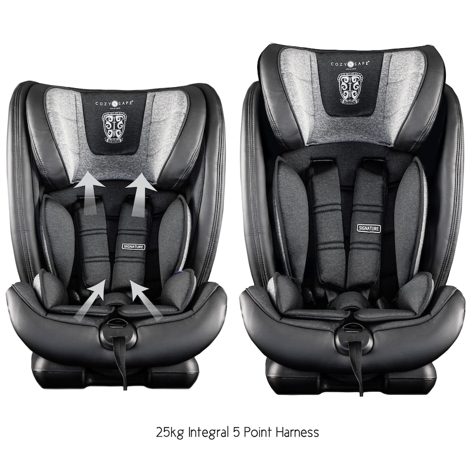 image 1 of Cozy N Safe Excalibur Car Seat Group 1/2/3 9-36kg, ISOFix & Top Tether, 25kg Harness, Convertible Baby Toddler Child Car Seat, Forward Facing High Back Booster, 9 Months to 12 Years (Graphite)