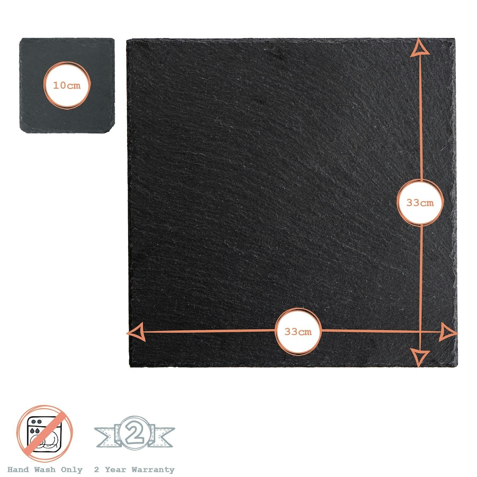 image 1 of Argon Tableware 12 Piece Square Slate Placemats & Coasters Set Multi