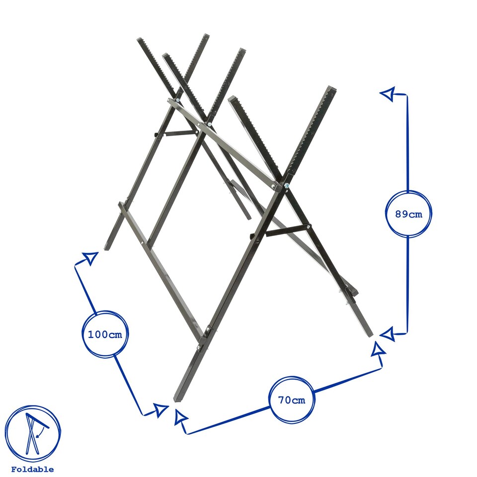 image 1 of Harbour Housewares Folding Iron Log Saw Horse - Black