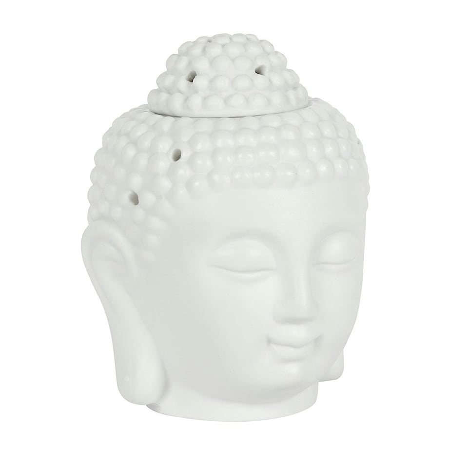 image 1 of White Buddha Head Oil Burner