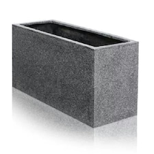 Primrose Poly Terrazzo Stone Small Black Outdoor Patio Trough Planter 80cm