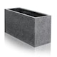 image 1 of Primrose Poly Terrazzo Stone Small Black Outdoor Patio Trough Planter 80cm