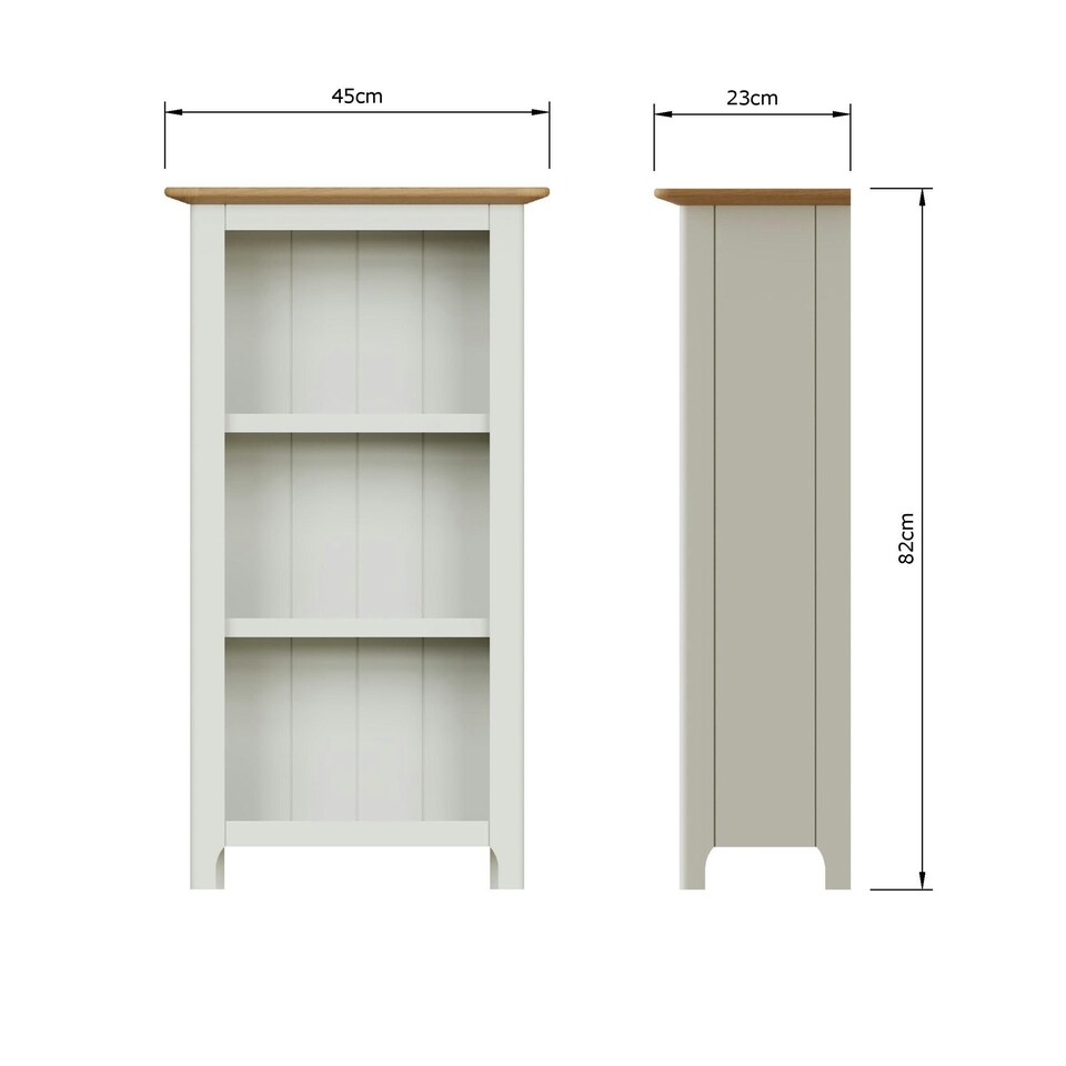 image 1 of Taberno Oak 3 Tier Bookcase Linen White White