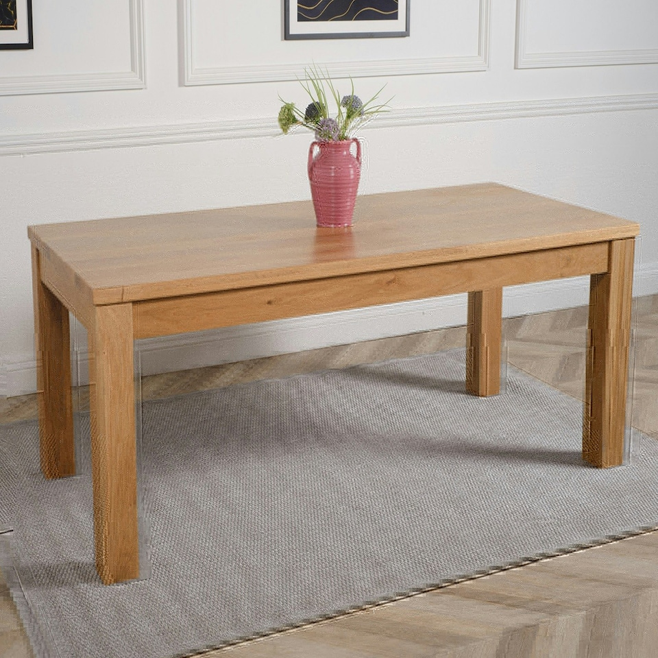 image 1 of Dakota Chunky Oak Dining Table - 222cm Brown | Oak