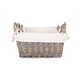 image 3 of Set of 3 Antique Wash Wicker Handled Lined Storage Basket | White | White | Not provided