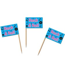 Rock and Roll Party Food Picks - Pack of 50