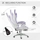 image 5 of Vinsetto Computer Gaming Chair, PU Leather Office Desk Chair with Footrest, Swivel Wheels, 135 Reclining Back, Lumbar Support, Headrest for Home, White and Purple