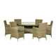 image 1 of Wentworth 6 Seater Round Carver Dining Set - Synthetic Rattan - H74 x W140 x L140 cm - Beige
