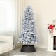 image 2 of HOMCOM 6ft Flocked Artificial Christmas Tree with 700 Snow Frosted Tips, Metal Stand, Snowy Hinged mas Tree, Blue