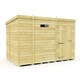 image 1 of 9 x 6 Feet Pent Security Shed - Single Door - Wood - L178 x W276 x H201 cm Brown