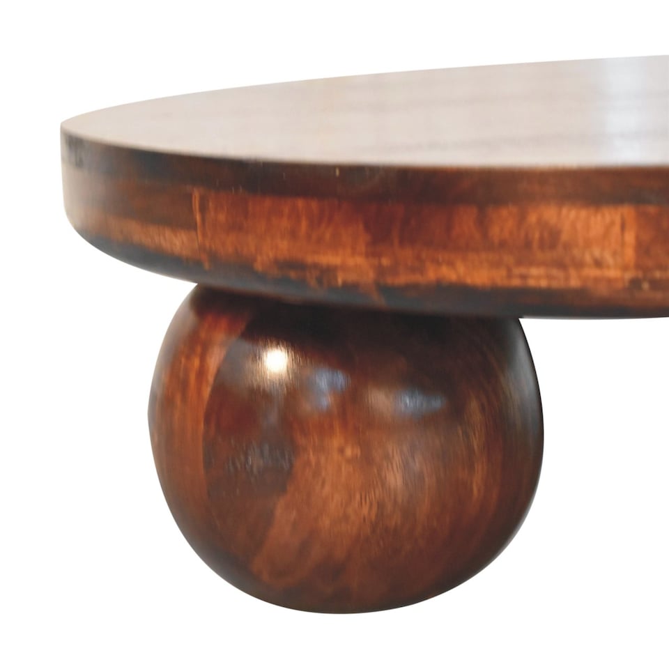 image 1 of Artisan Furniture Solid Wood California Walnut Central Table with Ball Feet
