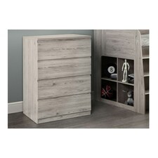 Modern Grey Oak 4 Drawer Chest