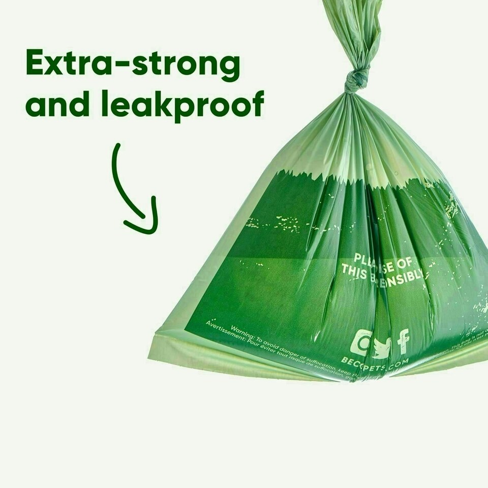 image 1 of Beco Strong & Large Dog Poop Bags 120 Bags (8 Rolls of 15) Unscented Dispenser Compatible