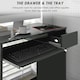 image 3 of HOMCOM Compact Computer Table w/ Keyboard Tray Drawer Study Office Work, Grey