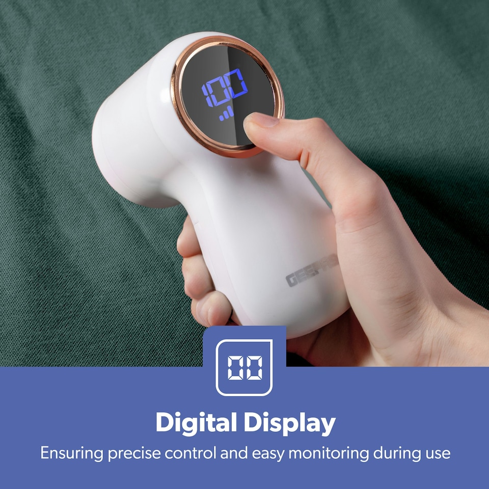 image 1 of GEEPAS Fabric Shaver, Portable Digital Display Rechargeable Lint Remover De Bobbler for Clothes