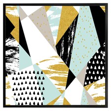 Geometric shapes & brush strokes (Picture Frame) Black | XS