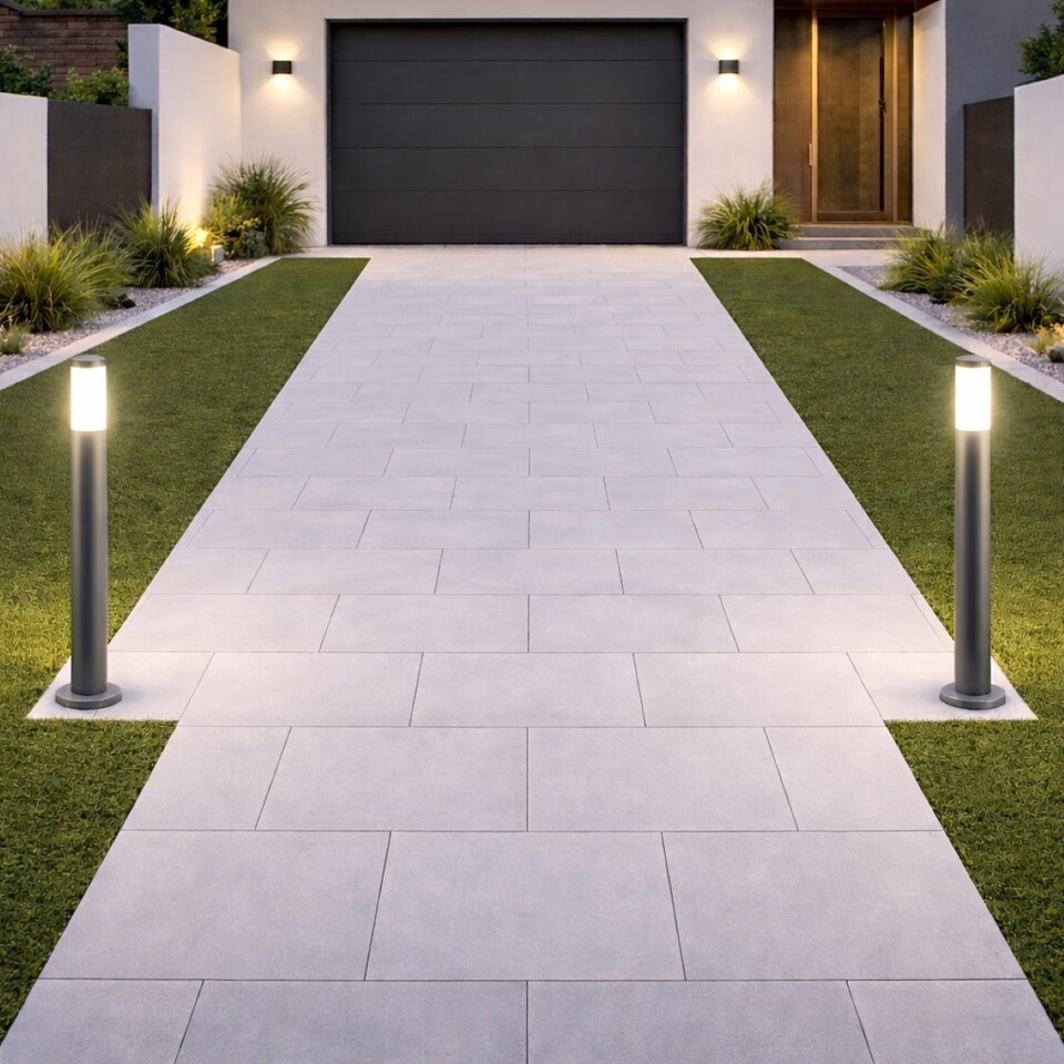 image 1 of CGC Rome 1m Anthracite Outdoor Post Light with Opal Diffuser | Multi | Grey / silver | Height: 100 cm, diameter: 13 cm