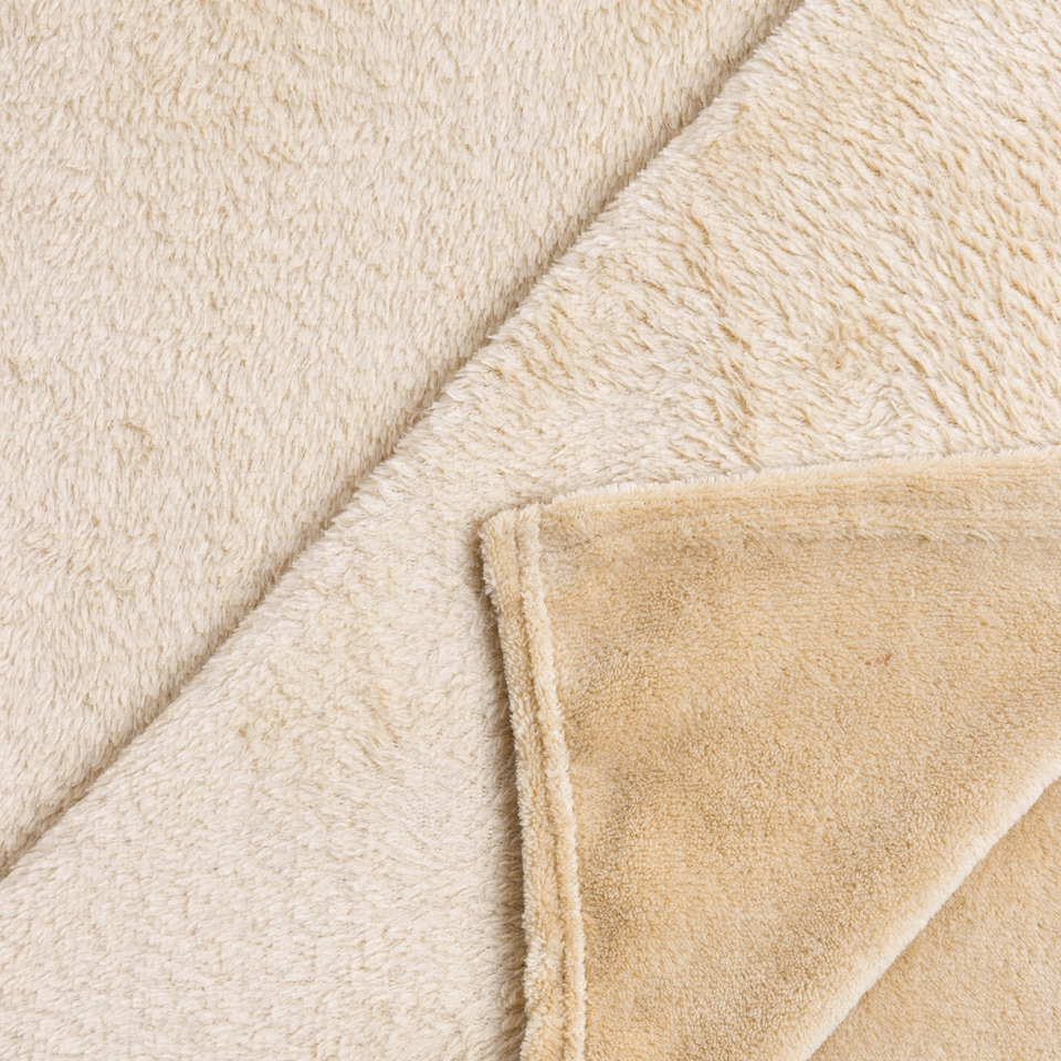 image 1 of BHS Microfleece Throw | Cream | Latte | 1