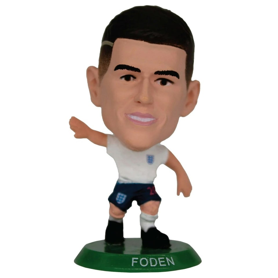 England FA Phil Foden SoccerStarz Football Figurine - White/Dark Blue/Green - One Size