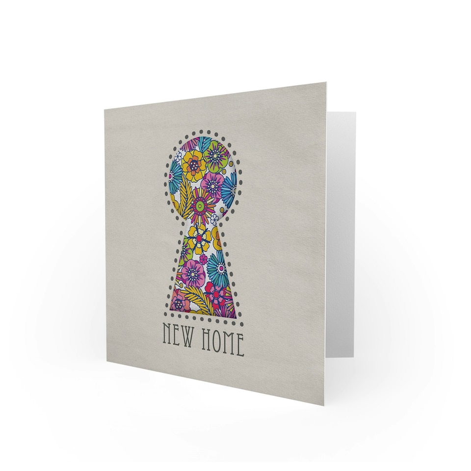 image 1 of Floral Keyhole New Home For Her Card