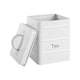 image 4 of Harbour Housewares White Vintage Metal Kitchen Tea Canister Kitchen Caddy Kitchen Storage Containers Canisters