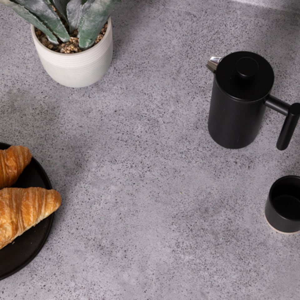 image 1 of Sticky Back Plastic Salazar Concrete Grey Stone Effect Kitchen Self-adhesive Vinyl Wrap for Cupboards, Doors and Worktops 67.5cm x 2m (3 rolls) - d-c-fix