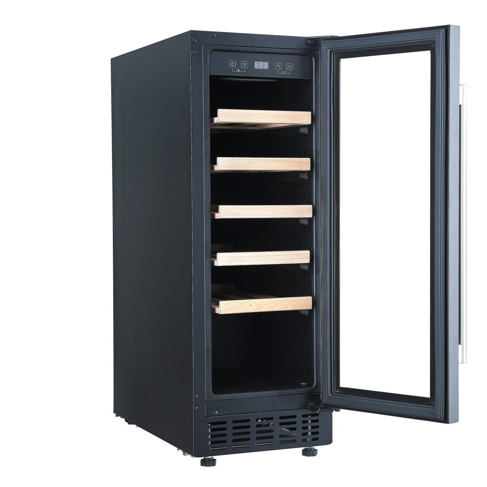 image 1 of Cookology CWC301BK 30cm Wine Cooler, Black, 20 Bottles, 60L, Digital Temp Control, 5 Shelves, Reversible Door