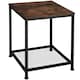 image 1 of Bedside Table Derby - industrial style, with grid shelf, 45.5 x 45.5 x 55.5 cm | Brown | Industrial wood dark, rustic | 45,50 x 45,50 x 55,50 cm | 1