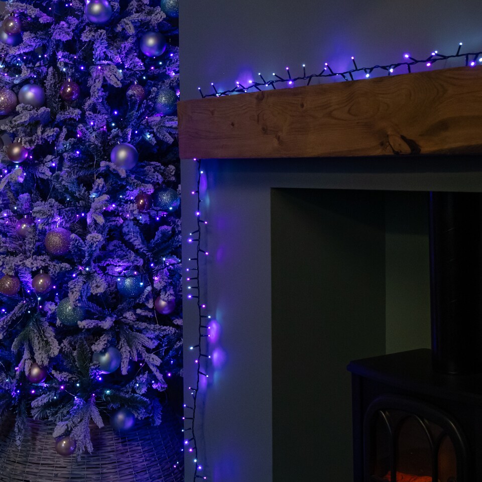 6m 240 LED TreeBrights Christmas String Lights with Timer in Blue ...