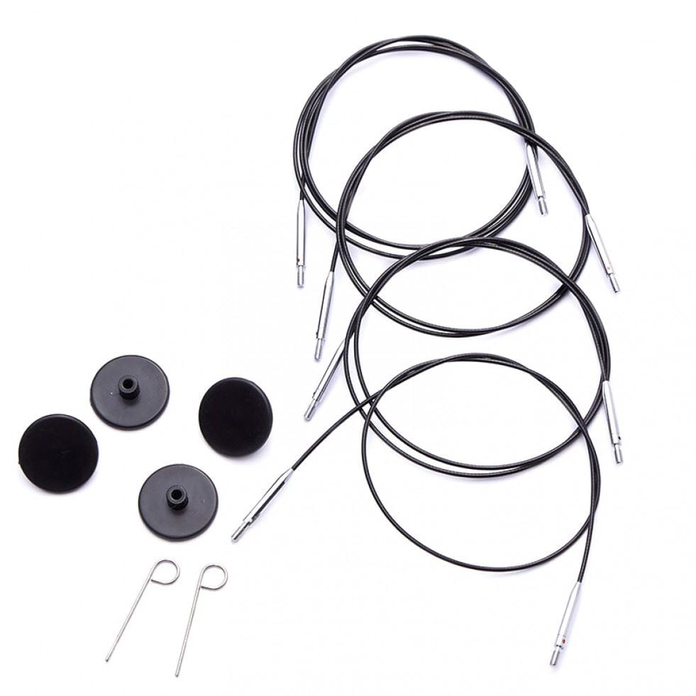 KnitPro Cable: Fixed: Interchangeable: Black: 126cm in Black