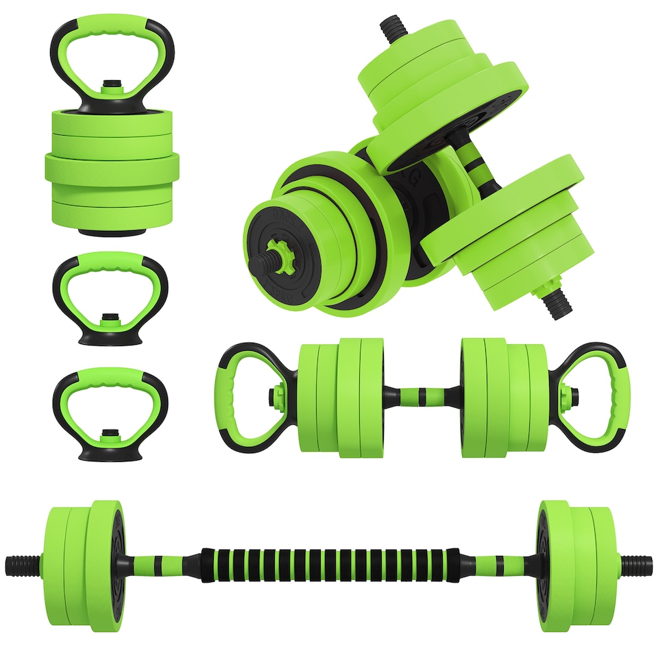 image 1 of SPORTNOW Weight Dumbbells Set, Barbell, Kettlebell, Push Up Stand, 40kg