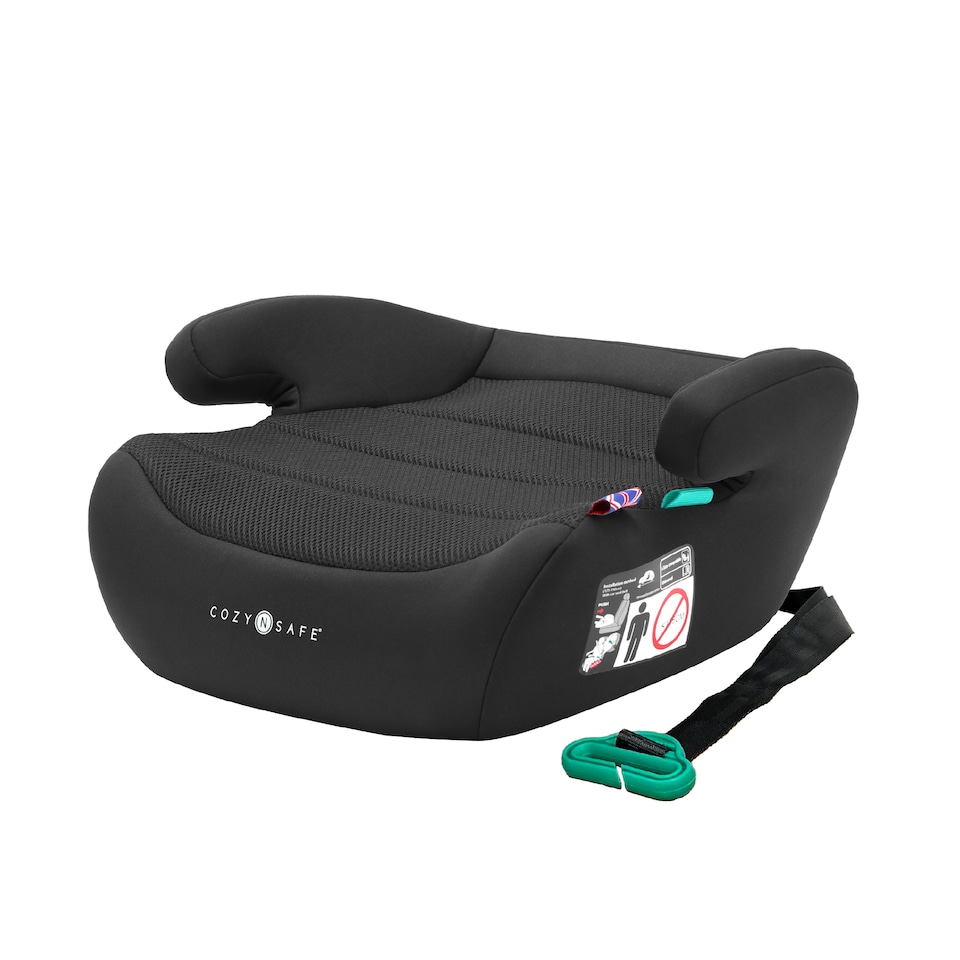 image 1 of Cozy N Safe Neo+ i-Size Booster Car Seat 125-150cm, Backless Booster Seat with Belt Guide, Lightweight Portable Child Car Seat, Deep Padded Seat, Kids Car Seat 6-12 Years, R129 (Onyx)